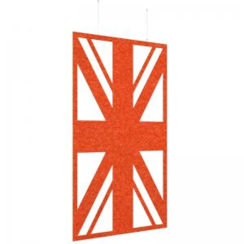 Image of Piano Chords Acoustic Patterned Hanging Screens In Orange H2400 x W1200mm with Hanging Wires And Hooks - Union