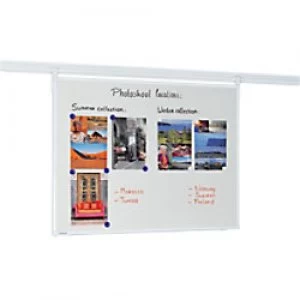 Image of Legamaster Wall Mountable Magnetic Whiteboard Rail System Enamel Legaline 100 x 150 cm