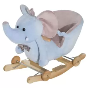 Image of Homcom 2 in 1 Elephant Rocking Horse, Blue