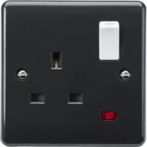 Image of Knightsbridge - 13A 1G dp switched socket with white rocker and neon [Part m compliant] - PM7000N