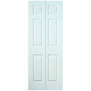 Image of Wickes Woburn Internal White Smooth Moulded 6 Panel Bi-Fold Door - 1981 x 762mm