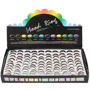Image of Set of 100 Mood Rings in Display Box