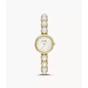 Image of Kate Spade New York Womens Monroe Pearl Bracelet Watch - Gold / White