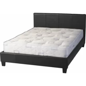 Image of Seconique Prado Bed Black Faux Leather 4ft6 Double