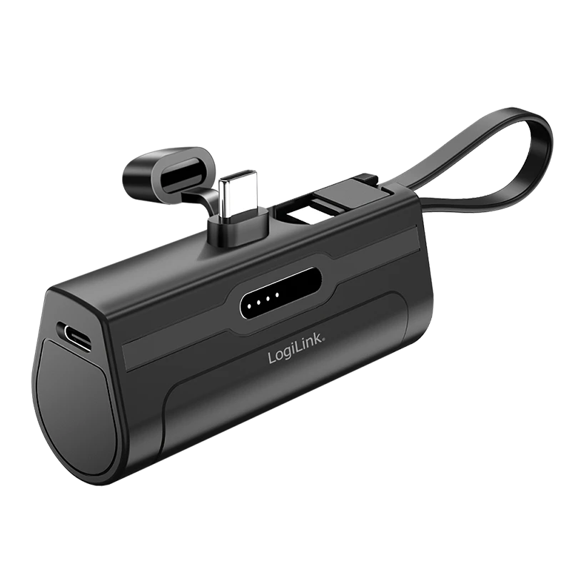 Image of LogiLink Mobile Power Bank. LiPo. 4.500 mAh. built-in USB-C plug. blac