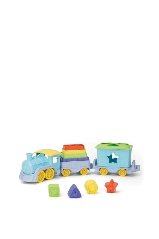 Image of Green Toys Stack & Sort Train Pale Blue unisex