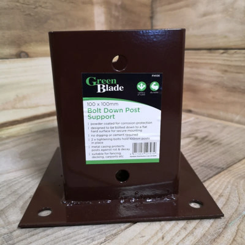 Image of Samuel Alexander 100mm X 100mm (4" X 4") Metal Garden Fence Post Holder / Spike