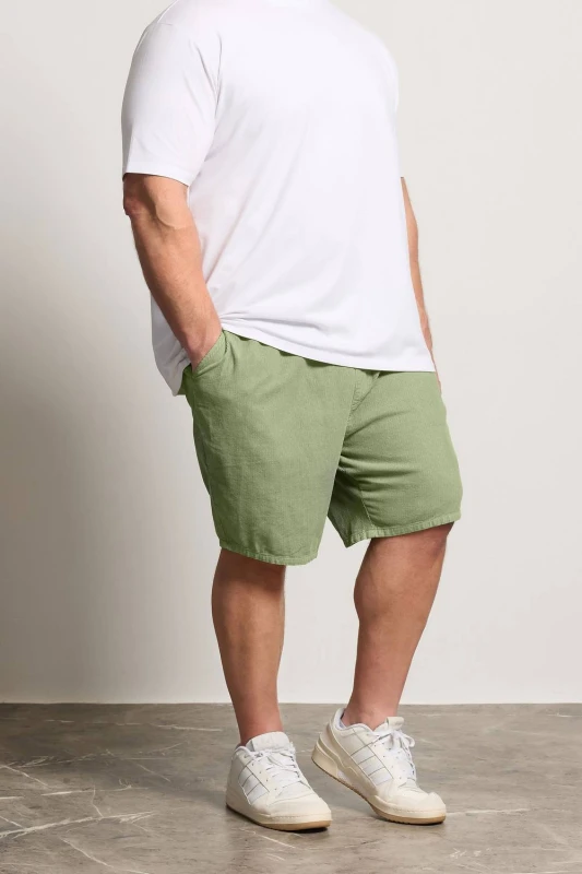 Image of BadRhino Mens Elasticated Waist Corduroy Shorts in Light Green Size: XL Light Green Male XL