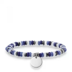Image of Ladies Thomas Sabo Sterling Silver Love Bridge Boho Blue Bracelet