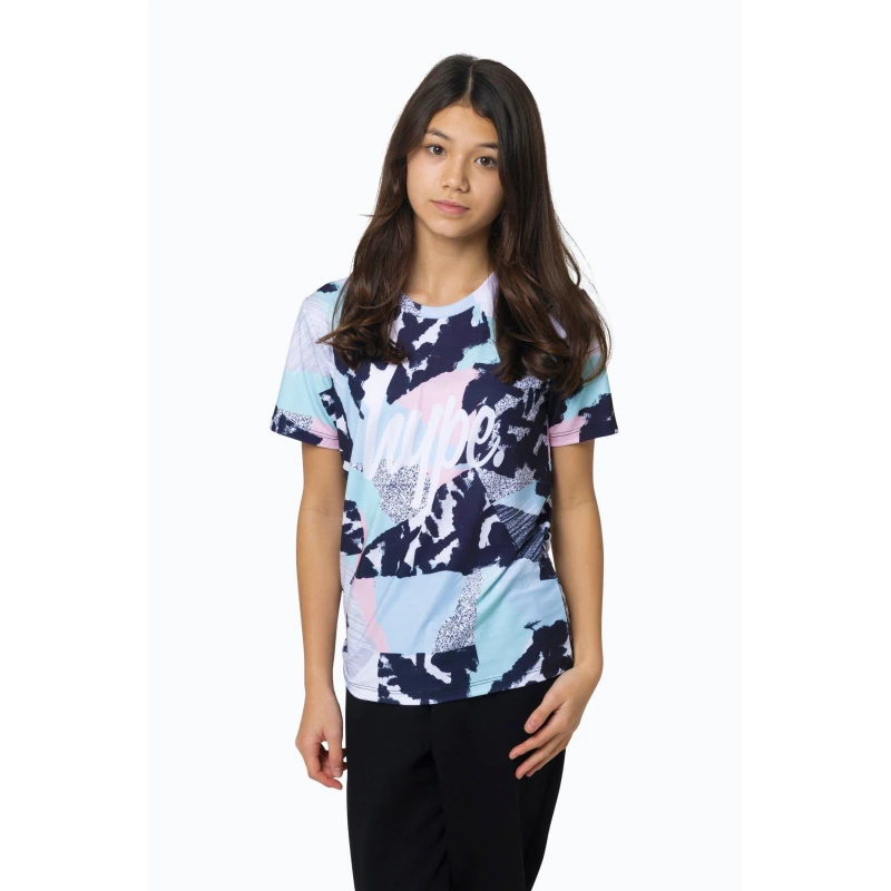 Image of Hype Multi Pastel Abstract T-Shirt Multi female
