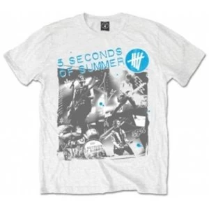 Image of 5 Seconds of Summer Live Collage Mens White T Shirt: XX-Large