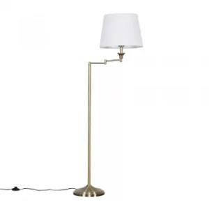 Image of Sinatra Brass Floor Lamp with White Aspen Shade