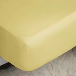 Image of Belledorm 200 Thread Count Cotton Percale Extra Deep Fitted Sheet (Single) (Lemon)