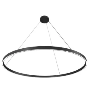 Image of Maytoni Rim Modern Integrated LED Pendant Ceiling Light Black, 120cm, 3000K
