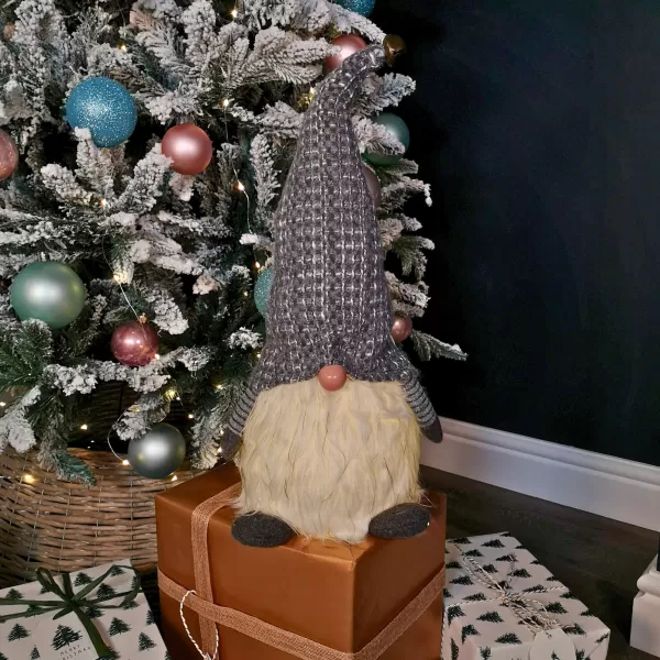 Image of 50cm Battery Operated Christmas Sitting Gonk Decoration in Dark Grey