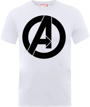 Image of Marvel Avengers Simple Logo T-Shirt - White - XXL