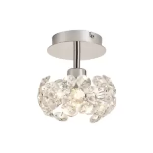 Image of Salisbury G9 Ceiling Lamp With Polished Chrome And Crystal Shade