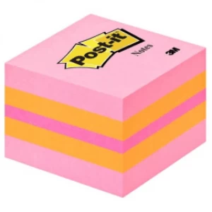 Image of 3M Post-It Notes Mini Cube Pink 51 x 51mm