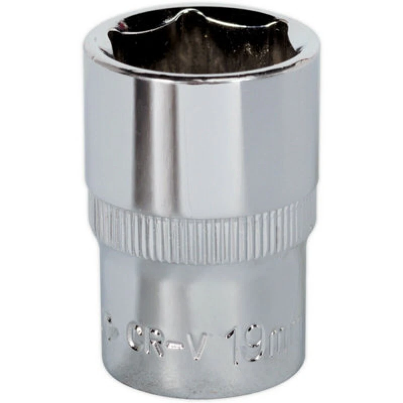 Image of Loops 19mm Forged Steel Drive Socket - 1/2" Square Drive - Polished Chrome Vanadium Metallics