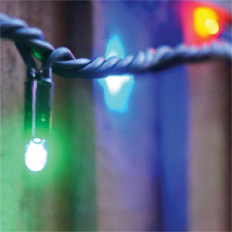 Image of Eagle Connect LED String Lights Black Rubber RGB Flash 20M