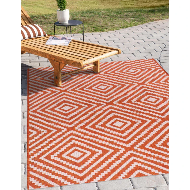 Image of Rugstyle SUMMER BREEZE LARGE DIAMOND Terracotta unisex 100x150cm