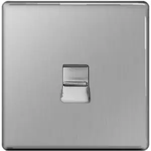 Image of BG Brushed Steel 1 Gang Secondary Telehone Socket - Steel Grey
