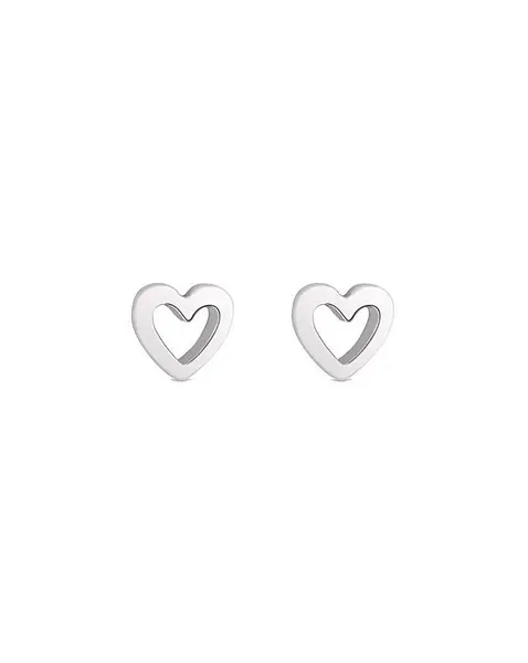 Image of Simply Silver Open Heart Stud Earrings