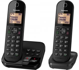 Image of Panasonic KX-TGC422EB Cordless Phone With Answering Machine Twin Handsets