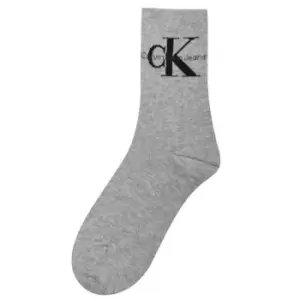Image of Calvin Klein Mono Logo Crew Socks - Grey