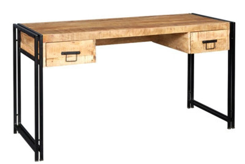 Image of Buttercup Farm Cosmo Industrial Desk - Solid Mango Wood - L60 X W151 X H77 Cm
