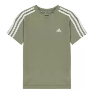 Image of adidas Stripe Essentials T-Shirt Junior - Green