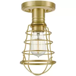 Image of Elstead Quoizel Mixon Semi Flush Ceiling Light Brushed Brass