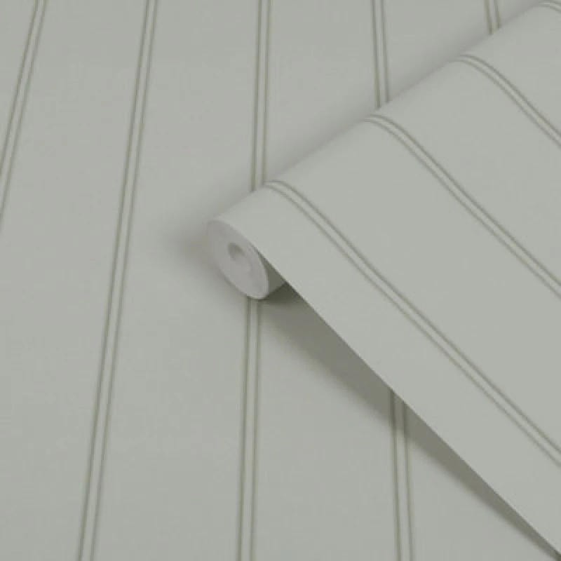 Image of Laura Ashley Sage Chalford Wood Panel Effect Smooth Wallpaper