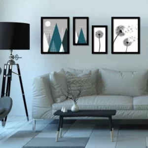 Image of 4P3040SCT025 Multicolor Decorative Framed MDF Painting (4 Pieces)