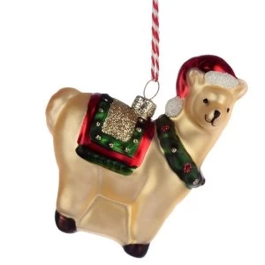 Image of Llama Glass Christmas Bauble Decoration