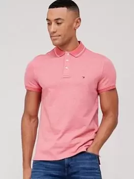 Image of Tommy Hilfiger Pretwist Mouline Tipped Polo Shirt, Orange, Size 2XL, Men