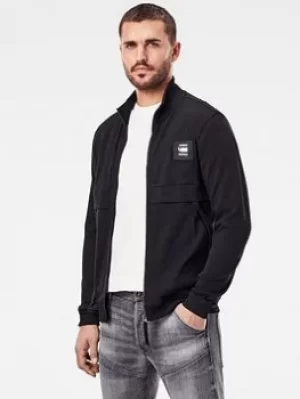 Image of G-Star RAW G-star Badge Logo Zip Through Top, Black, Size S, Men
