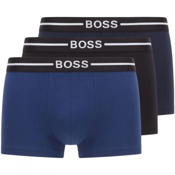 Image of Hugo Boss 3 Pack Organic Trunks Black/Navy/Blue Size M Men