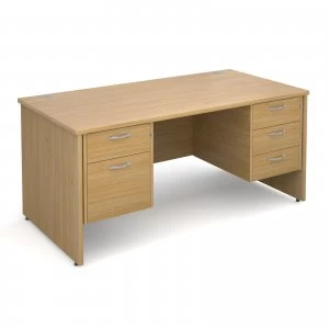 Image of Maestro 25 PL Straight Desk With 2 and 3 Drawer Pedestals 1600mm - OAK