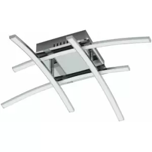 Image of Loops - Flush Ceiling Light Colour Chrome Plated Shade White Plastic LED 4x5W Included