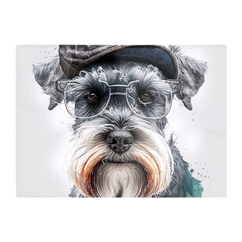 Image of Warren Reed Designer Miniature Schnauzer Dog Splashart Chopping Board