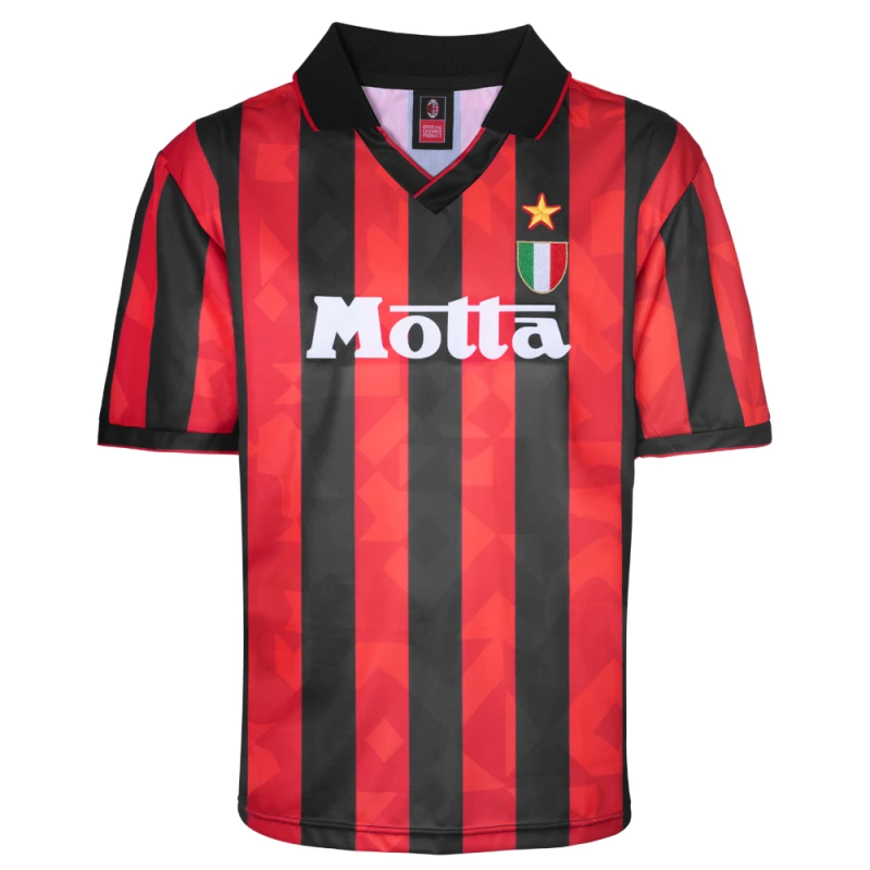 Image of Score Draw AC Milan 1994 Retro Football Shirt MILAN94HPYSS-L L Mens Sportswear