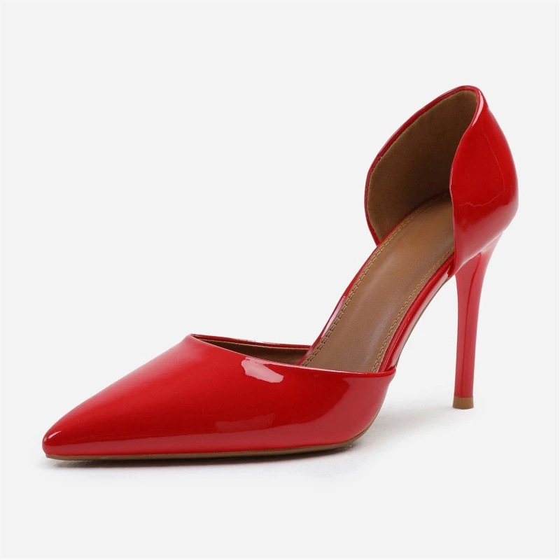 Image of Wheres That From Athens Pointed Toe Stiletto High Heels In Red Pate - RedPatent RedPatent 6