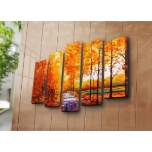 Image of 5PATK-96 Multicolor Decorative Canvas Painting (5 Pieces)