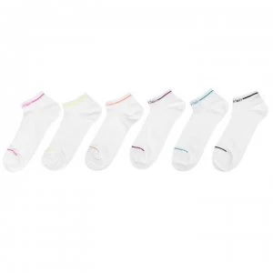 Image of Calvin Klein 6 Pack Trainer Socks Ladies - White