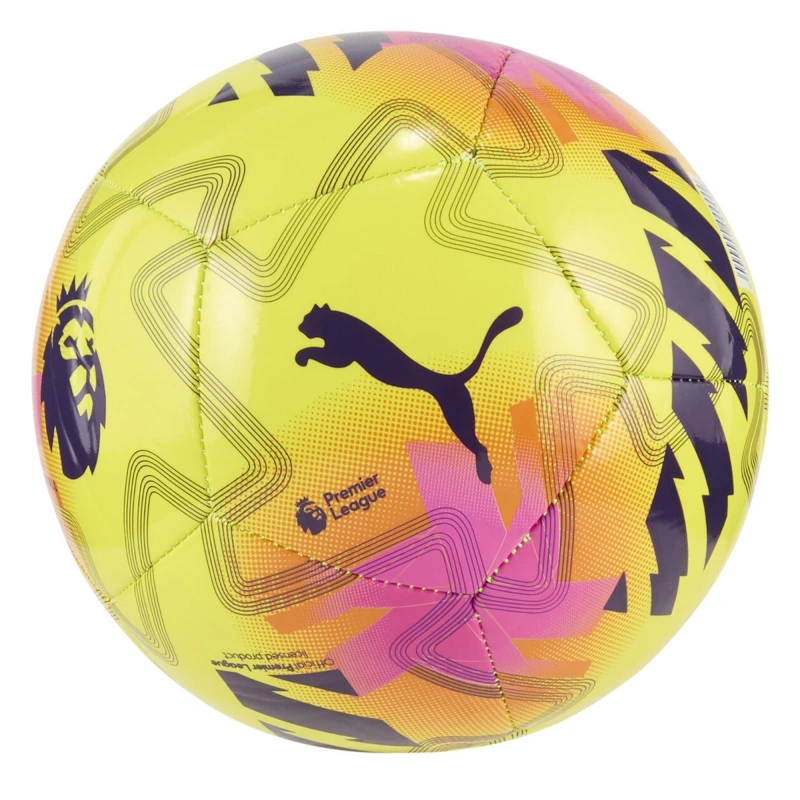 Image of Puma Orbita Mini Premier League Football 25/26 Yellow/Pink unisex Mini