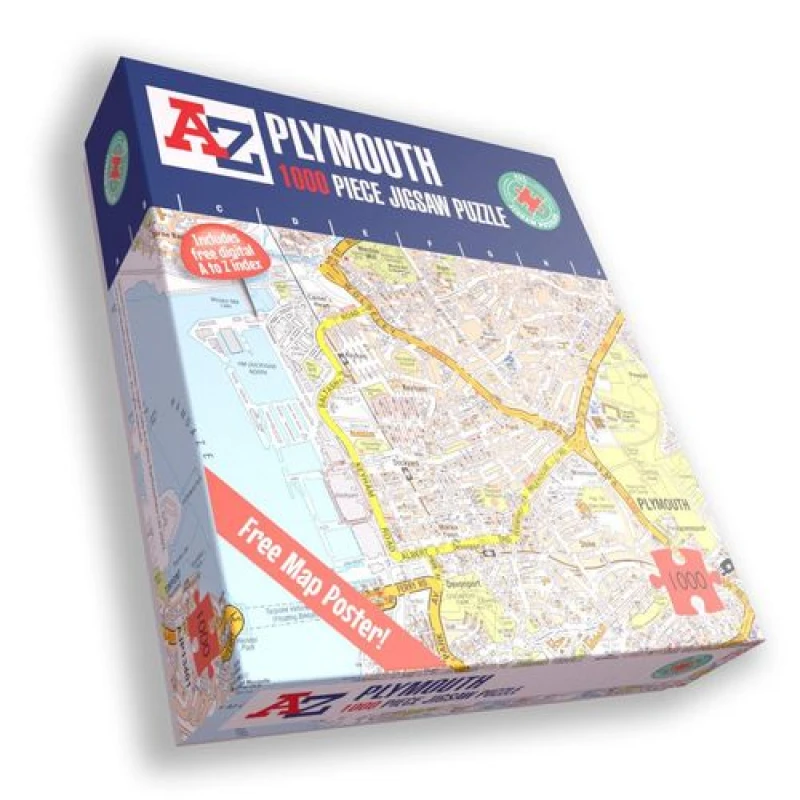Image of A to Z A to Z Map of Plymouth 1000 Piece Jigsaw Puzzle