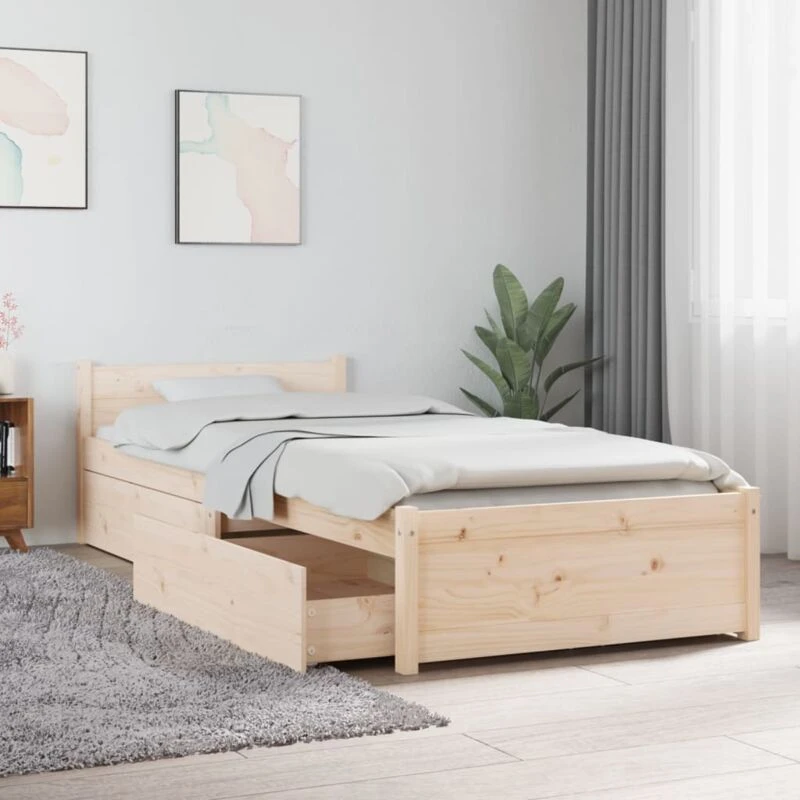 Image of VIDAXL Bed Frame without Mattress with Drawers Small Single Vidaxl 8720287011699