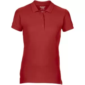 Image of Gildan Womens/Ladies Premium Cotton Sport Double Pique Polo Shirt (S) (Red)