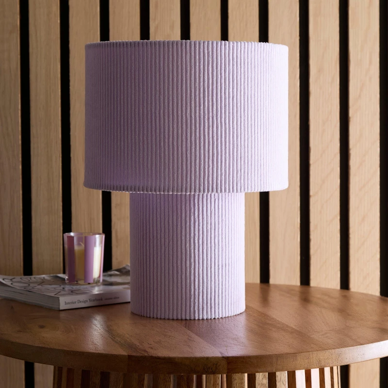Image of K Living Tokyo Lilac Velvet Stripe Table Lamp Lilack unisex One Size